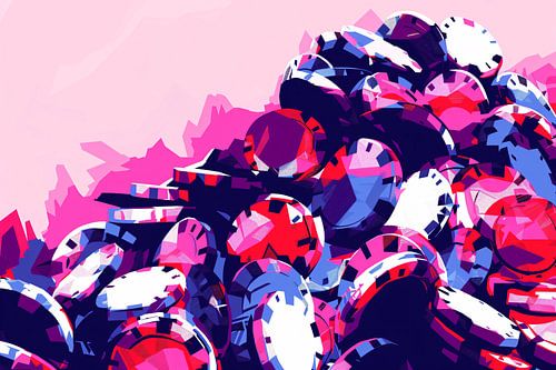 Abstracte kleurrijke pokerchips compositie