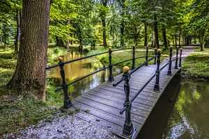 Bruggetje in het park van Martena State, Cornjum