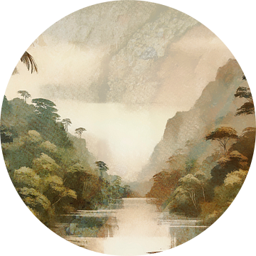 Oeroude jungle bij zonsopgang