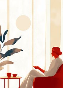 Woman life minimal art talking