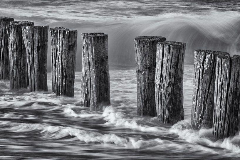 Breakwaters on the beach at Burgh-Haamstede by Heidi Bol