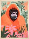 Portret oranje gorilla van Frank Daske | Foto & Design thumbnail