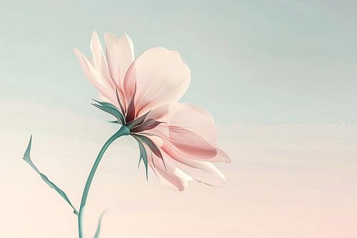 Minimalistische bloem in zachte tinten
