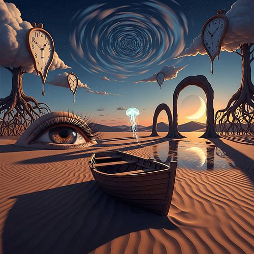 Surrealistisch droomlandschap voorbij de werkelijkheid