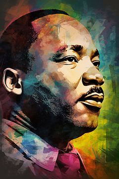 Martin Luther King  Abstract Portret van Inspirerend Leiderschap van De Muurdecoratie