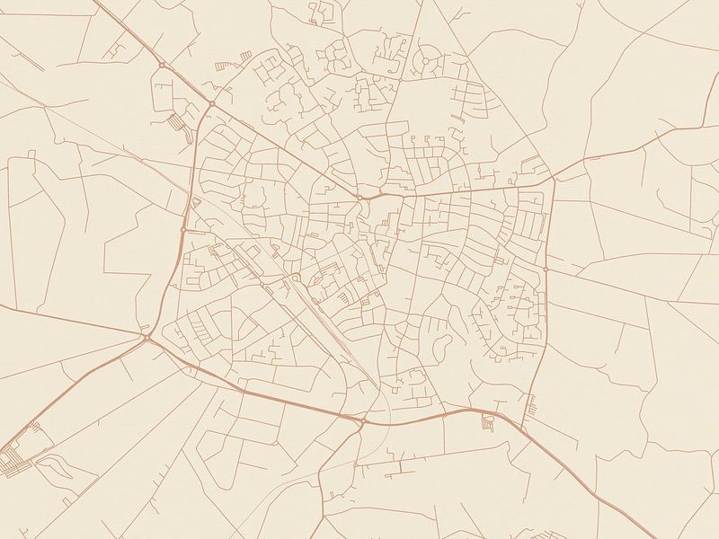 Terracotta style map of Winterswijk by De Kaartenwinkel
