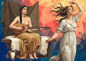 Die Mandolenspielerin und Venus tanzen