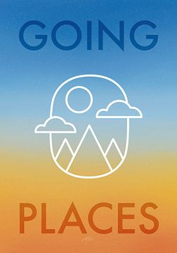 Going Places Typografische en Illustratieve Poster