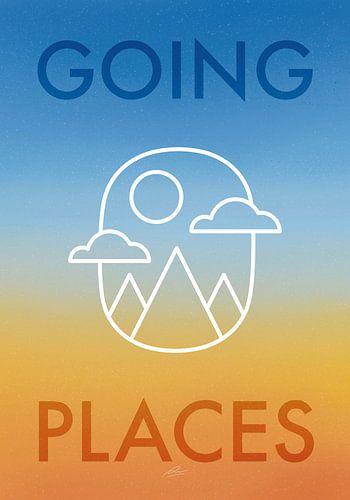 Going Places Typografische en Illustratieve Poster
