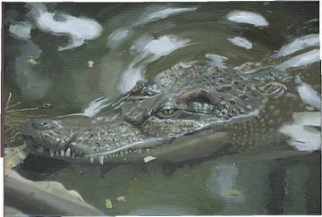 Crocodile painting by Toon Nagtegaal