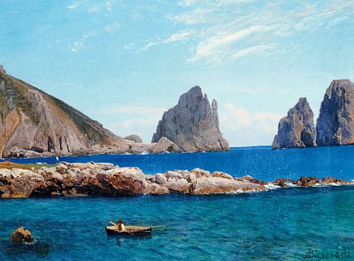 Albert Bierstadt,Roeien van de rotsen