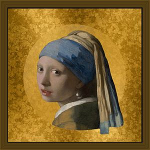 Mädchen mit einem Perlenohrring - in Gold gegossen