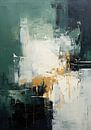 Abstract Painting Art Print Modern Green, White and Black by Niklas Maximilian thumbnail