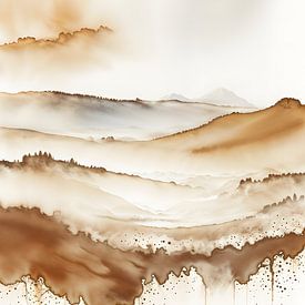 Minimalistische Aquarelllandschaft von Jack Schoneveld