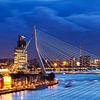 Erasmusbrug blauwe uur van Dennis van de Water