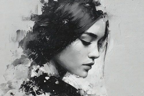 Tableau portrait abstrait - Décoration murale moderne