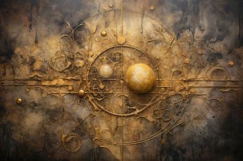 Kosmisch Goud – Abstract schilderij in Aardetinten