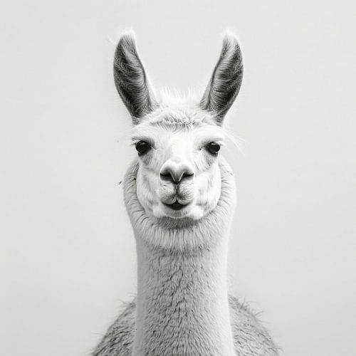 Lama in zwart-wit