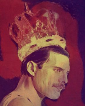 Freddie Mercury De Koning Klassieke Pop Kunst PUR  van Felix von Altersheim