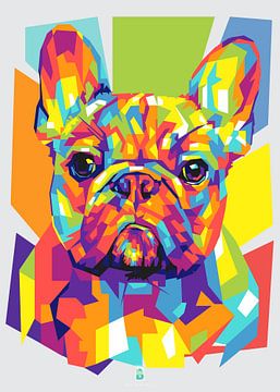 Französische Bulldogge WPAP Kunst von Dayat Banggai