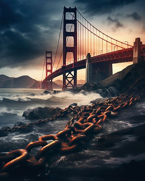 Brug in mystiek licht van fernlichtsicht