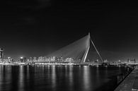 Erasmusbrücke in schwarz-weiß von Jaco Verheul Miniaturansicht