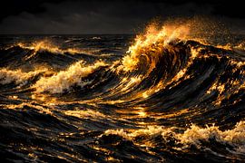 Goldbrand der Sturmwellen – Golden Fire of the Storm Waves von ButterflyPix