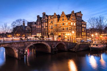 Amsterdam Prinsengracht hoek bij Avond