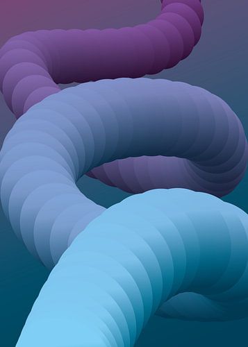 Psychedelische, bunte, abstrakte Schlangen-/Röhrenform - 1