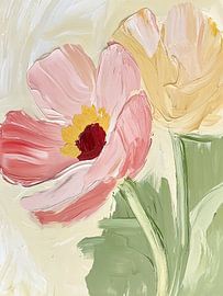 Abstract delicate pastel flowers