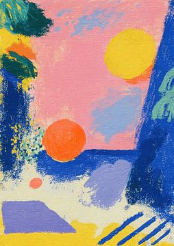 Abstracte cirkels op roze