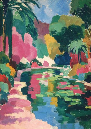 Tropical garden with a water lily pond by Niklas Maximilian