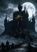 La dernière ascension vers le donjon éclairé par la lune