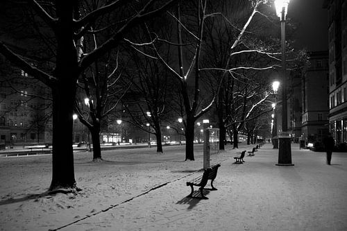 Karl-Marx Allee, Berlijn in de sneeuw