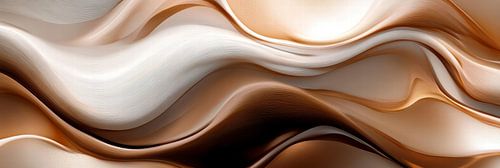 Vloeiende Aardetinten - Minimalistische Kunst Panorama