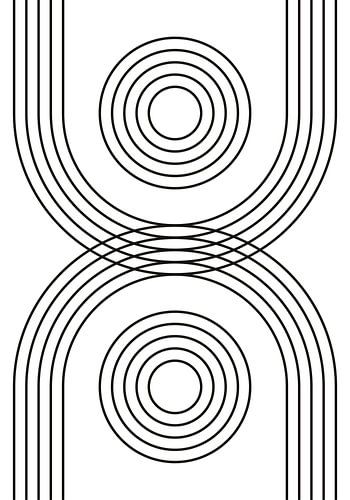 Affiche d'art minimaliste et abstrait -  Croisée des destins