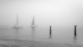 Die Trave im Nebel von Steffen Henze