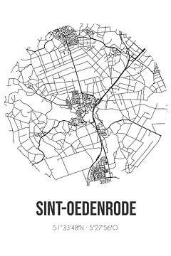 Sint-Oedenrode (Noord-Brabant) | Landkaart | Zwart-wit van MijnStadsPoster