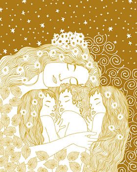 Mutter und drei Kinder