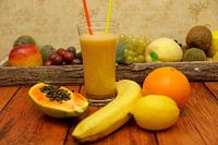 Fruit smoothie with grated ginger