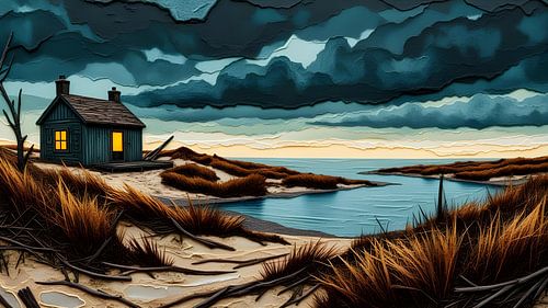 Brits duinlandschap met huis