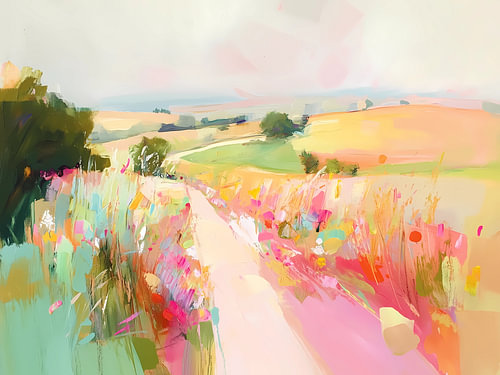 Colorful abstract country landscape