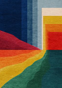 Geometric abstraction: Mountain and waves by Niklas Maximilian