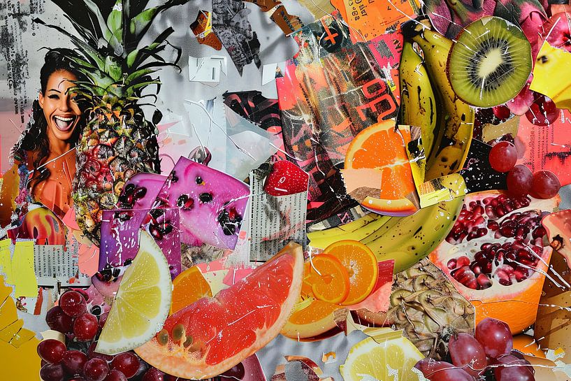 schilderij japans portret met fruit van Egon Zitter