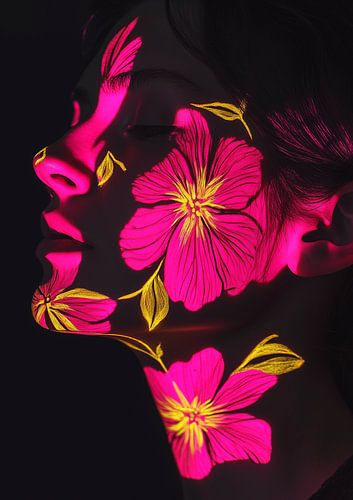 Fleurs de tranquillité en néon