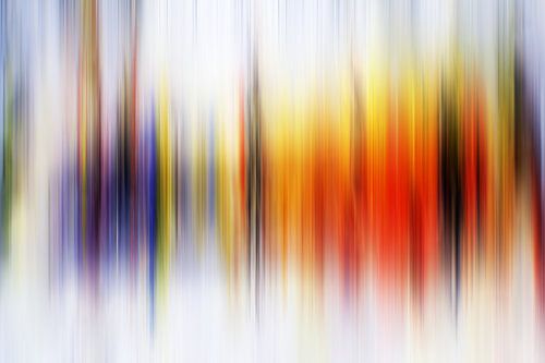 Modern, Abstract Digitaal Kunstwerk in Oranje Paars