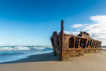 Historic SS Maheno wrak Fraser Island, Australië van Troy Wegman