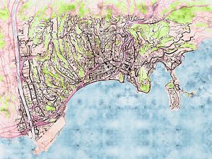 Karte von Nice im stil 'Soothing Spring'
