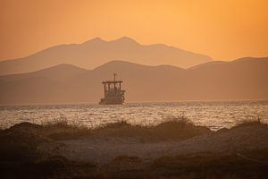Coucher de soleil sur l'île enchanteresse de Kos, Grèce