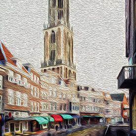 Utrecht Cathedral and the Vismarkt (DIGITAL PAINTING) by André Blom Fotografie Utrecht